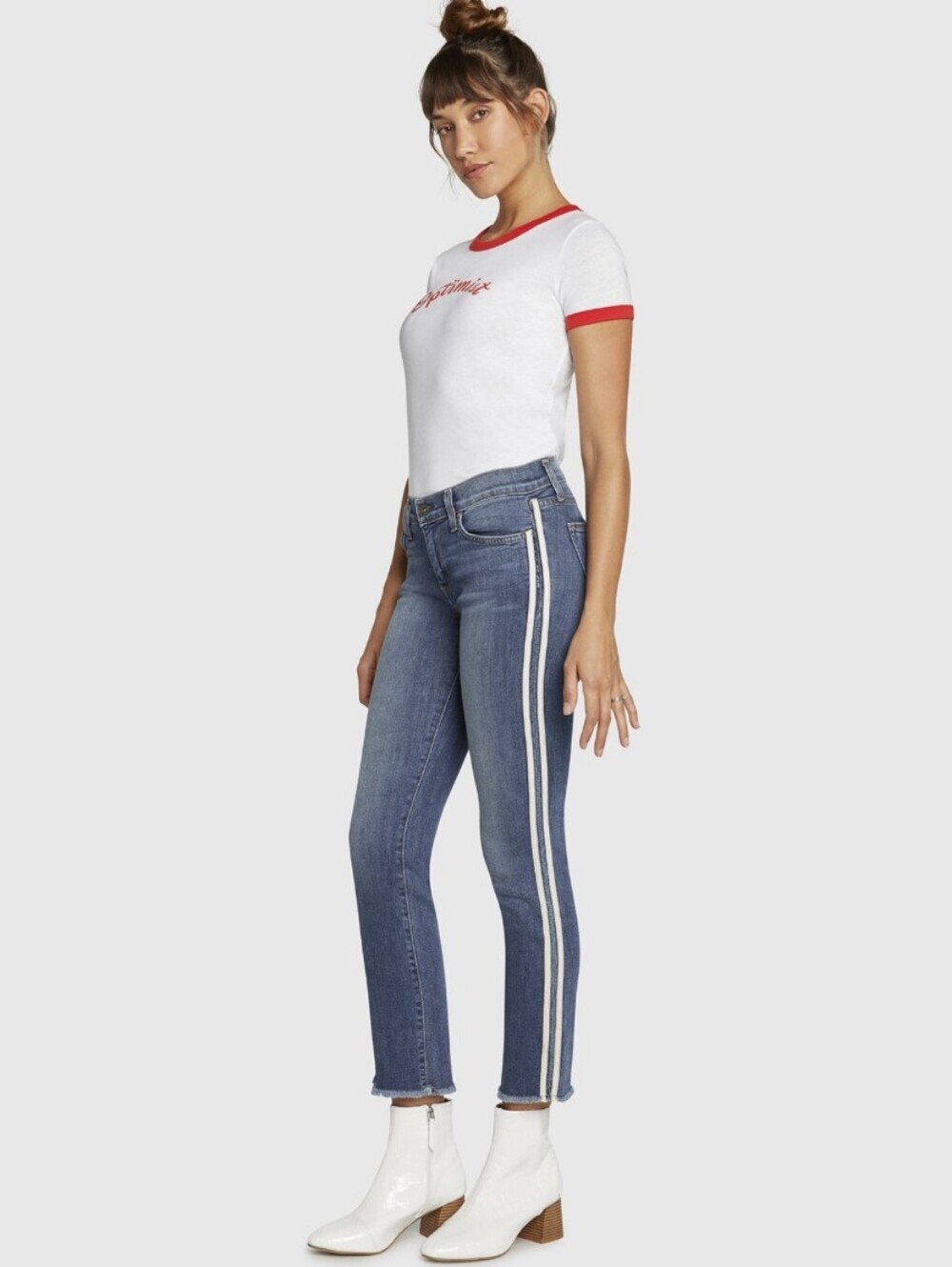 Principle Denim Optimist Side Stripe Mid Rise Jeans - Size 25